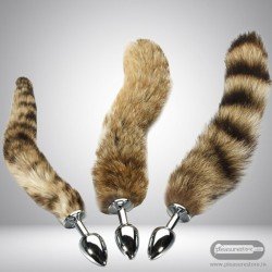 Fox Tail Brown Plated Metal Anal Plugs AD-020