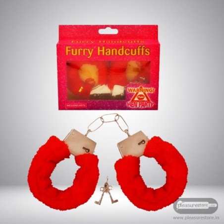 Fetish Fantasy Beginner's Furry Cuffs in Red BDSM-004