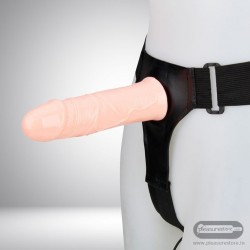 LeLuv 8 Male Hollow Vibrating Strap On SO-016