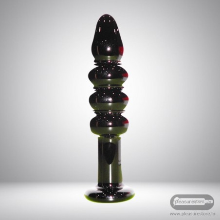 Black Beaded Glass Dildo Sex Toy GD-005