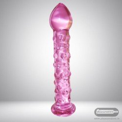 Dotted Purple Glass Dildo GD-006