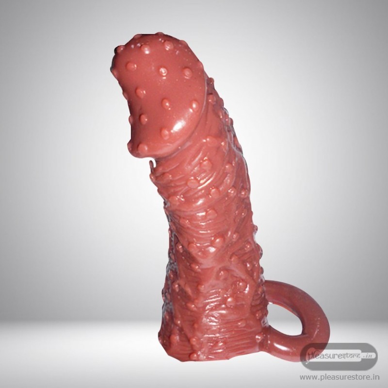 Solid Head Reusable Penis Extension Sleeve chocolate PES-026