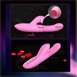 Heating 3 Layer Tongue Licking Toy Nipple Sucking Clitoris Stimulate Vibrator RV-003