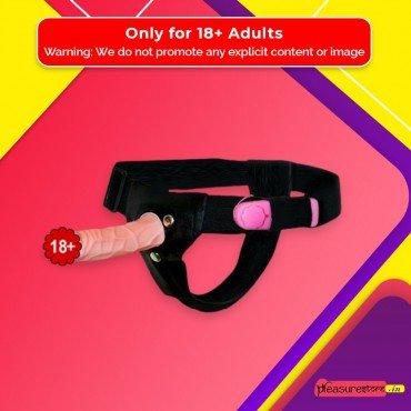 LeLuv 6.5 Male Hollow Vibrating Strap On SO-010