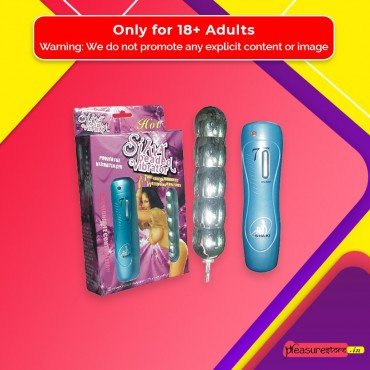 Silver Beaded Anal Vibrator-BIG AD-011