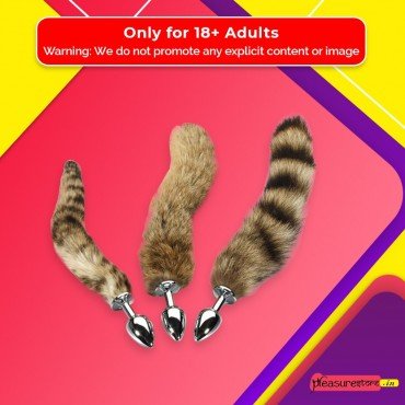 Fox Tail Brown Plated Metal Anal Plugs AD-020