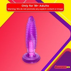 Purple Jelly Anal Vibrating Butt Plug With Suction Cup AD-024