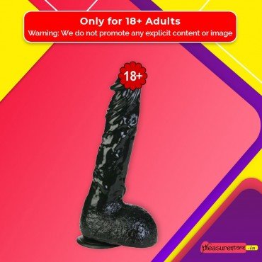 8 inch Black Realistic Non Vibrator With Suction Cup RSNV-018